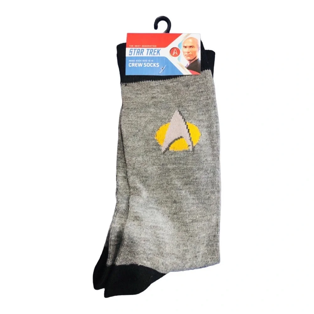 Star Trek Jean-Luc Picard gray crew‎ socks new.